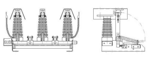 Uziemnik 24 kV 25kA z izolatorami reaktancyjnymi